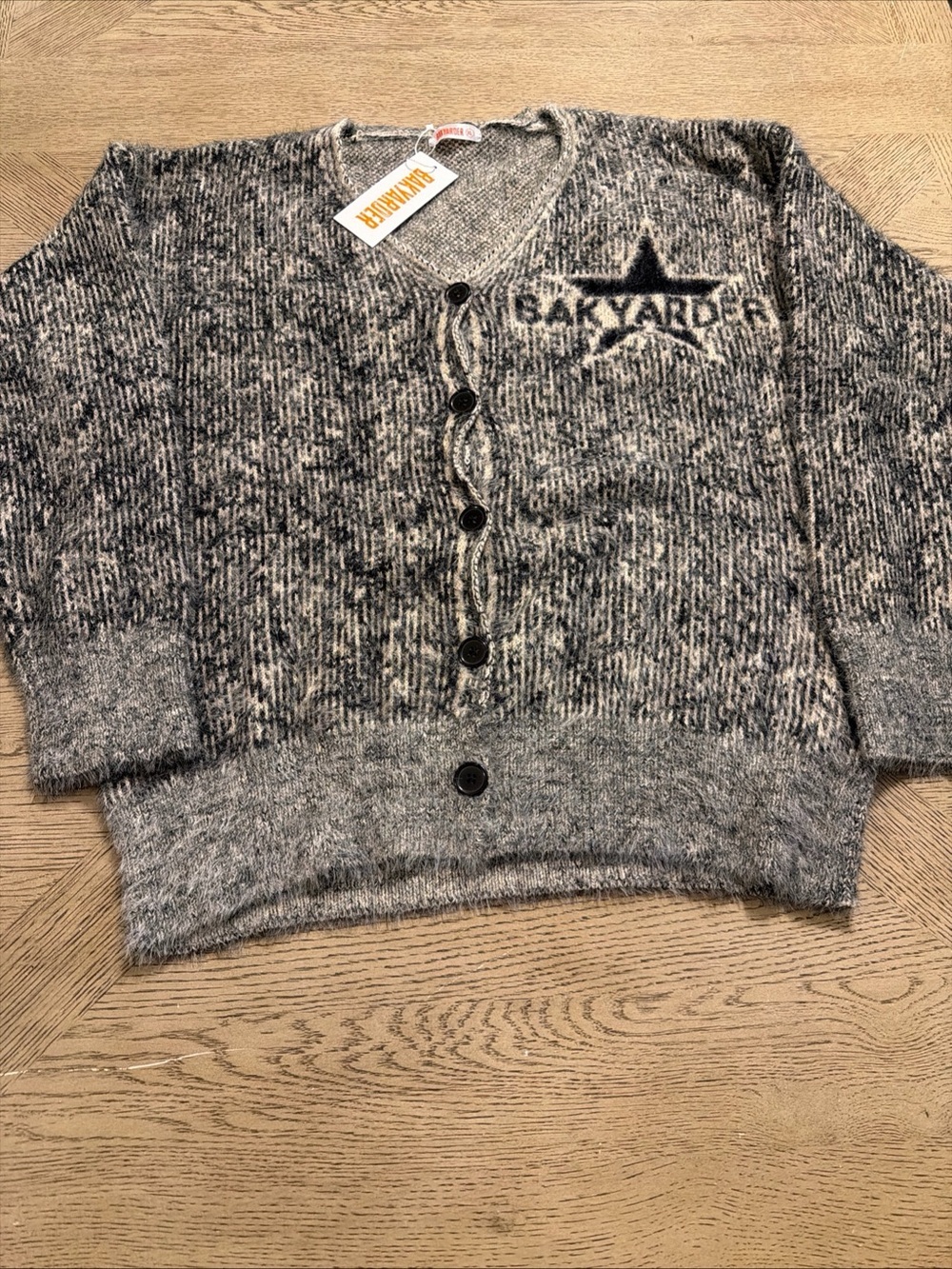 Bakyarder Women's Fuzzy Button Up Cardigan Sweater Sz Medium  Stripped XL